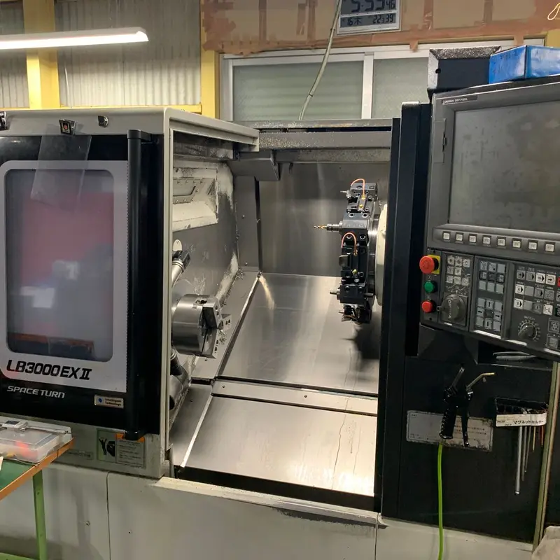 OKUMA LB3000, NC lathe at Take Parts Factory, Toyokawa, Japan